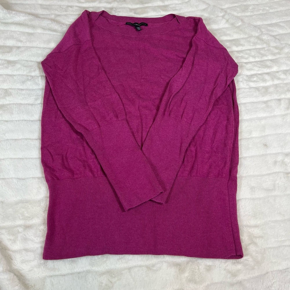 White House Black Market L Berry Pink Red Boat Cashmere Blend Soft Tunic Sweater